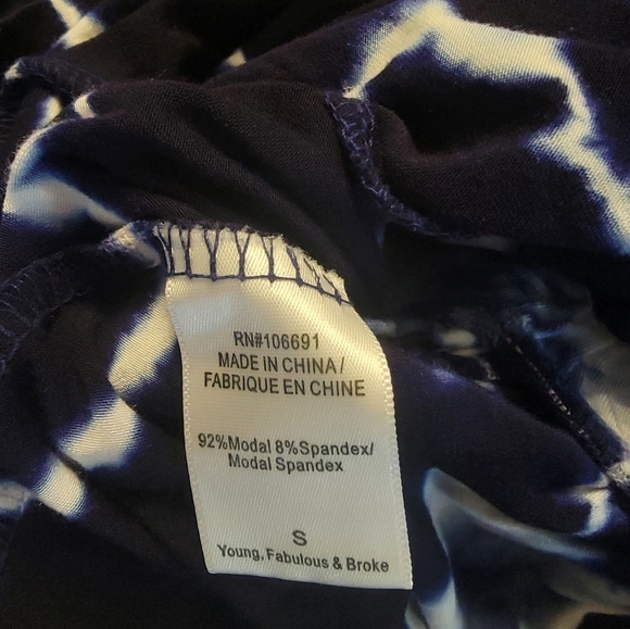 Young fabulous & Broke Romper Small Tie Dye Elastic Waist Roll Tab Sleeves Blue - Picture 12 of 12